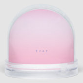 Bow Ribbon Glittering Pet Memory Foto Pink Schneekugeln (Rückseite)