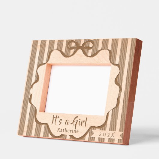 Bow Ribbon Its a Girl Geätzte Rahmen (Links)