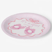 Bow Ribbon its a Girl Pappteller (Schrägansicht)