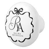 Bow Ribbon Monogram Keramikknauf (Rechts)