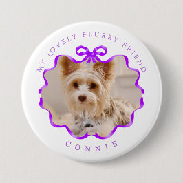 Bow Ribbon Pet Foto Lila Button