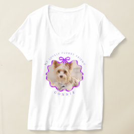 Bow Ribbon Pet Foto Lila T-Shirt