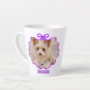 Bow Ribbon Pet Memory Foto Lila Milchtasse