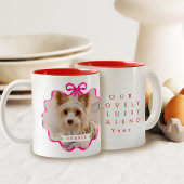 Bow Ribbon Pet Memory Foto Red Zweifarbige Tasse