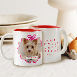 Bow Ribbon Pet Memory Foto Red Zweifarbige Tasse