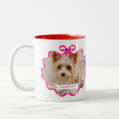 Bow Ribbon Pet Memory Foto Red Zweifarbige Tasse (Links)
