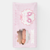 Bow Ribbon sein Mädchen Willkommen Banner (Vertikal)