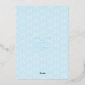 Bow Ribbon seine a Boy Baby Shot Blue Einladung (Rückseite)