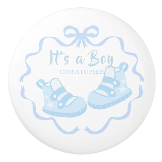 Bow Ribbon seine a Boy Blue Keramikknauf (Vorderseite)