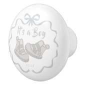 Bow Ribbon seine a Boy Gray Keramikknauf (Rechts)