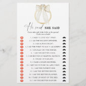 Bow & Ring Brautparty Er sagte, sie habe das Spiel (Vorderseite)