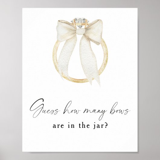 Bow & Ring Bridal shower - How Many Bows Poster (Vorne)