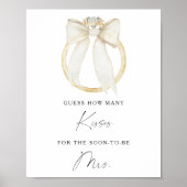 Bow & ring bridal shower How many kisses Poster (Vorne)