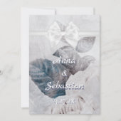 *~ Bow Romance AR26 Blume QR UAWG Wedding Einladung (Vorderseite)