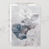 *~ Bow Romance AR26 Blume QR UAWG Wedding Einladung (Vorne/Hinten)