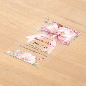 Bow rosa Blüten klar Sweet 16 Acryleinladungen (Ablage )