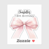 Bow rosa weiß elegant Geburtstag Aufkleber (Blatt)