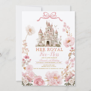 Bow Royal fünf Jahre Geburtstag Schloss Rosa Band Einladung