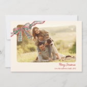 Bow rustikale Weihnachten 4 Fotos kariertes Band (Vorderseite)