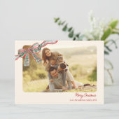 Bow rustikale Weihnachten 4 Fotos kariertes Band (Stehend Vorderseite)