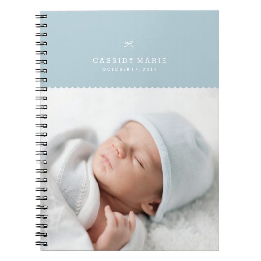 Bow & Scallops Journal - Blau Notizblock (Vorderseite)