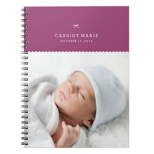 Bow & Scallops Journal - Plum Notizblock (Vorderseite)