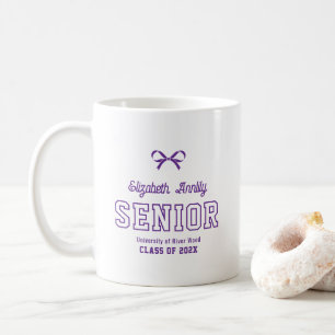 Bow Senior Custom Jahr Schriftzug Graduate College Kaffeetasse