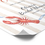 Bow She’s a Catch Lobster Bridal Shower Welcome Poster (Ecke)