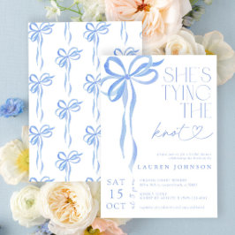 Bow She's The Knot Blue Bridal Shower Einladung