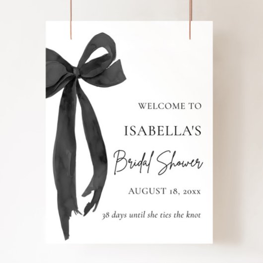 Bow She's The Knot Brautparty Welcome Poster