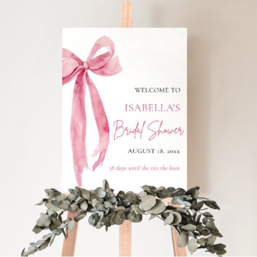 Bow She's The Knot Brautparty Welcome Poster
