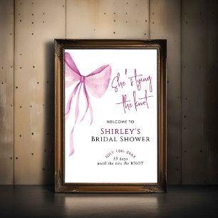 Bow She's The Knot Brautparty Welcome Poster