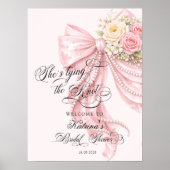 Bow She's Tying the Knot Bridal Shower Welcome Poster (Vorne)