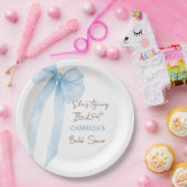 Bow, sie bindet das knochenblaue Brautparty Pappteller (Party)