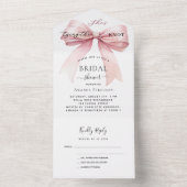 Bow, sie bindet das knochenrosa Brautparty-uAwg All In One Einladung (Innen Boden)