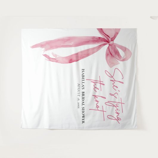 Bow, sie bindet die Rückhänge des Knotens-Brautpar Wandteppich (Vorderseite (Horizontal))