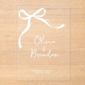 Bow skizzenhafte Hand personalisiert gezeichnet Acryleinladungen (Vorderseite)