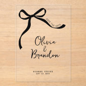 Bow skizzenhafte Hand personalisiert gezeichnet Acryleinladungen (Vorderseite)