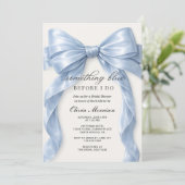 Bow Something Blue Before I Do QR Code Bridal Einladung (Stehend Vorderseite)