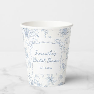 Bow Something Blue Brautparty Pappbecher