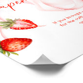 Bow Strawberry Baby Shower Diaper Raffle Sign Poster (Ecke)