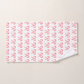 Bow Stripe rosa Muster Handtuch (Handtuch)