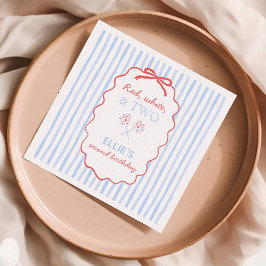Bow Striped 4. Juli Geburtstag Napkins Serviette