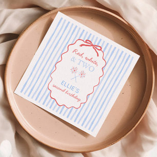 Bow Striped 4. Juli Geburtstag Napkins Serviette