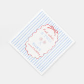 Bow Striped 4. Juli Geburtstag Napkins Serviette (Ecke)