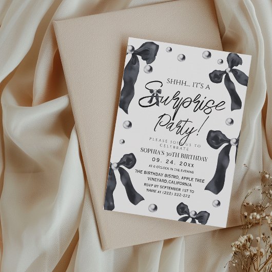  Bow Surprise 30th Birthday Party  Einladung