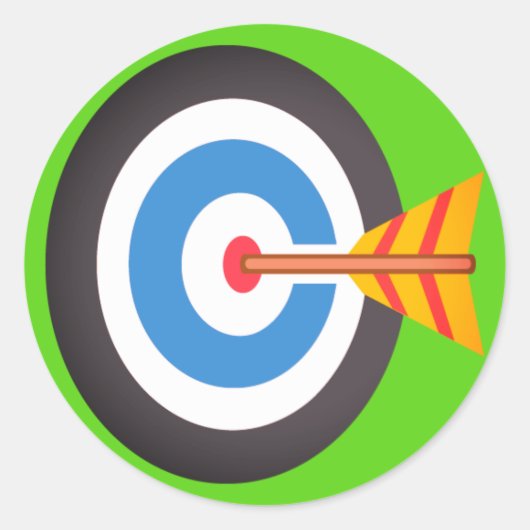 Bow Target Emoji Runder Aufkleber (Vorderseite)