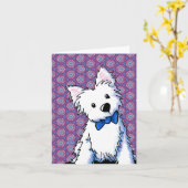 Bow Tie Westie Karte (Gelbe Blume)
