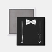 Bow Tie With Suspenders Funny Wedding And Special Magnet (Vorderseite/Rückseite)