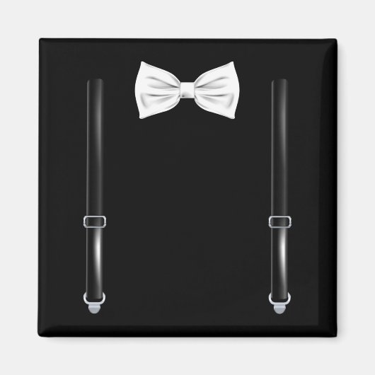 Bow Tie With Suspenders Funny Wedding And Special Magnet (Vorne)
